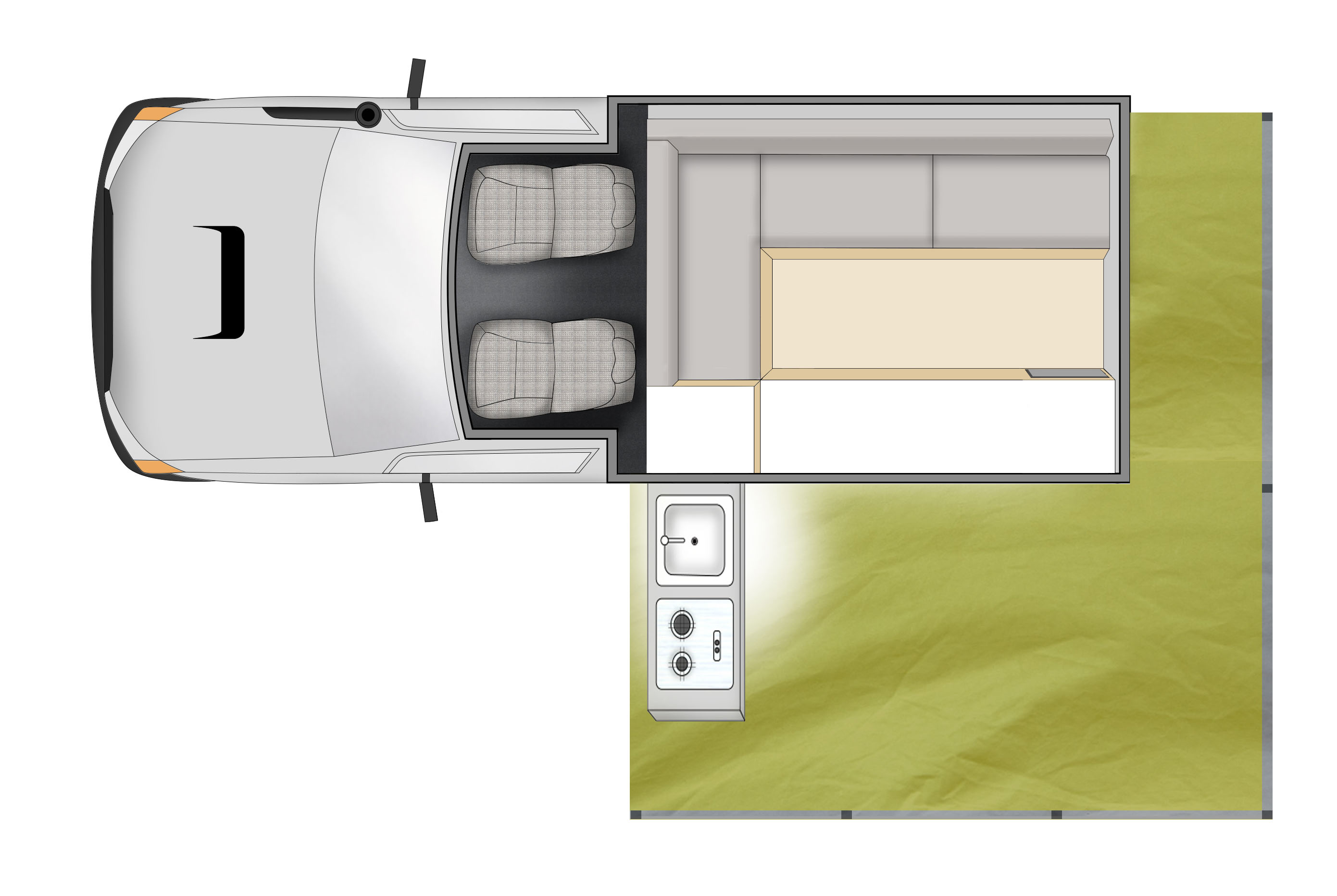 Talvor Trailfinder Camper Floorplan day