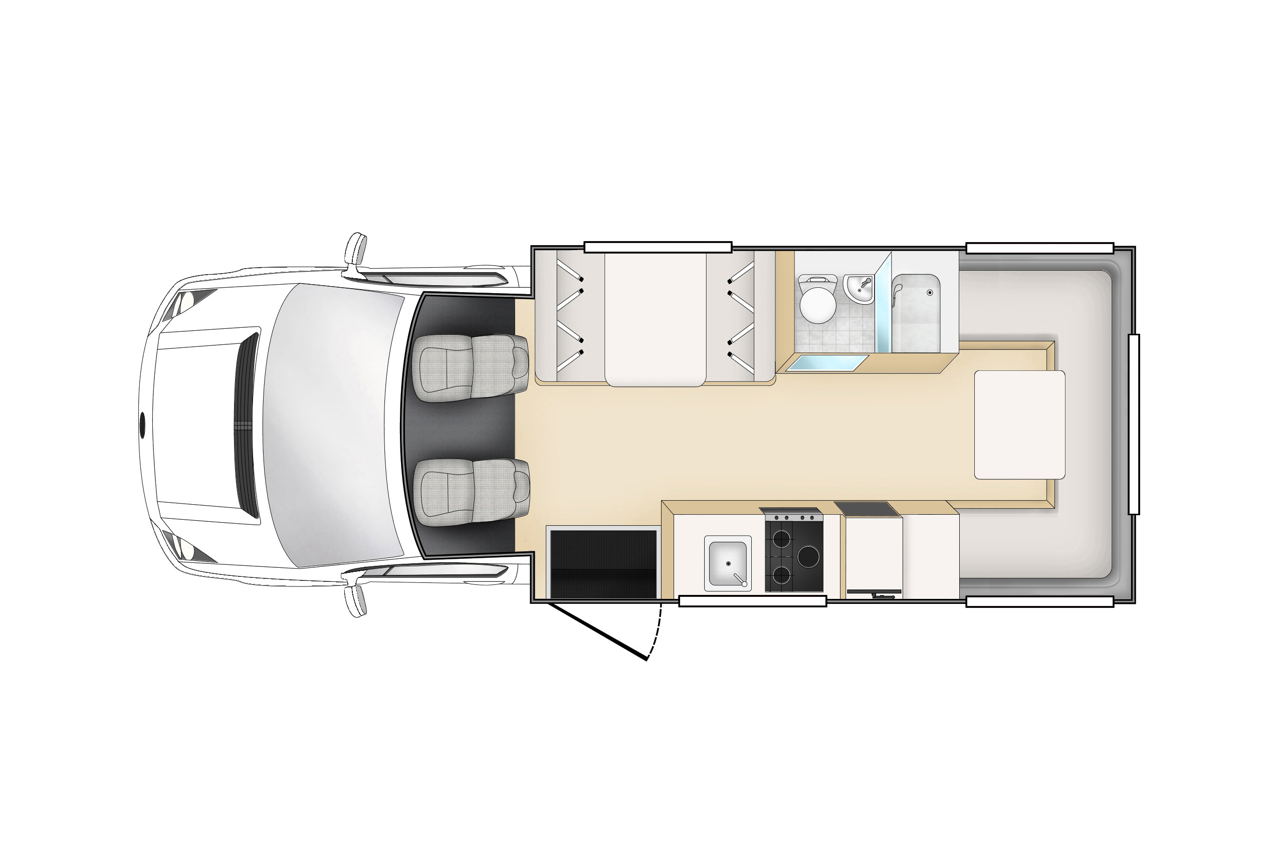 Talvor euro deluxe motorhome floorplan day