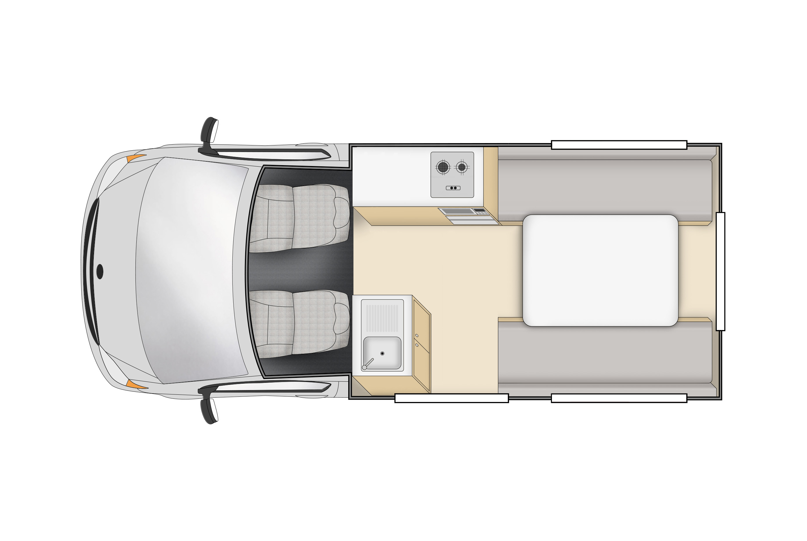 Talvor Hitop Campervan floorplan day